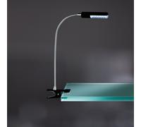 Lampada da Tavolo in metallo con diffusore e pinza nera moderna