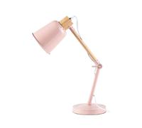 Lampada da tavolo in metallo rosa pastello