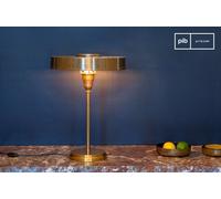 Lampada da tavolo in ottone dorato, stile industriale, 38x38x45cm, perfetta per ufficio o spazio di lavoro