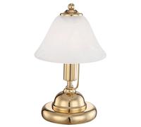 Lampada da tavolo in ottone, lampada da tavolo antica, lampada da tavolo color oro, lampada da comodino, lampada da scrivania, vetro alabastro ottone, 17x27cm, soggiorno sala lettura biblioteca