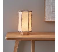 Lampada da tavolo in rovere e lino, SIXTA Beige TU