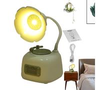 Lampada da tavolo in stile retrò, graziosa luce notturna, porta USB a forma di grammofono estetica, graziosa luce da comodino con carillon decorativa, per studenti e cene