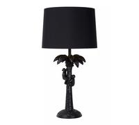 Lampada Da Tavolo In Stoffa Nera Grande 57,5 Cm E27 Palma Scimmia