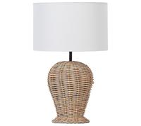 Lampada da tavolo in vimini e in tessuto bianco misto cotone 49 cm Furelos