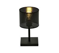 Lampada Da Tavolo Industrial 1 Luce Cigno In Acciaio Nero E Paralume A Cilindro