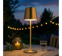 Lampada Da Tavolo Interna LED Con Touch Dimmer E Batteria CCT Oro USB H 28 Cm [EEK: Inaditato]