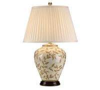 Lampada Da Tavolo ISMEINA In Ceramica E Tessuto Oro Bianco 62Cm E27