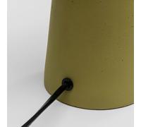 Lampada da tavolo Kare Bollie, base in cemento verde, vetro opalino, Kare