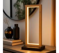Lampada Da Tavolo Lampada Da Comodino LED In Legno Nera Quadrata H 52,5 Cm