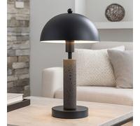 Lampada Da Tavolo Lampada Da Comodino LED In Pietra Travertino Nera Tessuto [EEK: Inaditato]