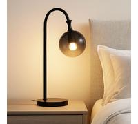 Lampada da Tavolo Lampada Lato Vetro Soggiorno Fumé Nero 57,5 CM [EEK: Inaditato]