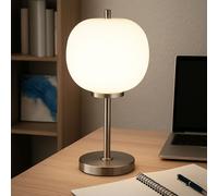 Lampada da Tavolo Scrivania Luci Soggiorno Vetro Sfera 1 Fiamma Argento [EEK: Non valutato]