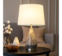 Lampada Da Tavolo Lampada Da Notte Tessuto Bianco Effetto Marmo LED H 54 Cm [EEK: F]