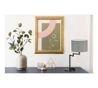 Fischer & Honsel Lampada da tavolo Rota, lampada da scrivania con paralume regolabile in lino, 1 portalampada E27, colore nero sabbia, grigio e bianco, altezza: 55,5 cm, diametro 30 cm