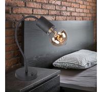 Lampada da tavolo, lampada da soggiorno, lampada da scrivania, lampada moderna con braccio orientabil, metallo alu, nero, 1x E27, LxPxH 26x14x59