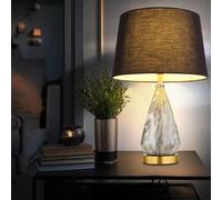 Luce da Tavolo Lampadario Camera Letto Lato Comodino Tessuto Ottone [EEK: Inaditato]