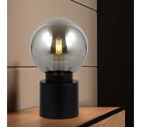 Lampada Da Tavolo Lampada Da Soggiorno Nera In Vetro Fumè 1 Fiamma H 24,5 Cm [EEK: Inaditato]