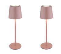 Lampada da tavolo Lampada da tavolo da esterno rosa LED touch dimmer ricaricabile a batteria luce da giardino dimmerabile USB, bianco caldo-bianco freddo, DxH 8,5x28 cm, set di 2