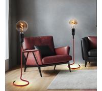 Lampada da Tavolo Lampada di Design Luce Rosso Retrò Cavo Lampada Letto 2er Set [EEK: Non valutato]