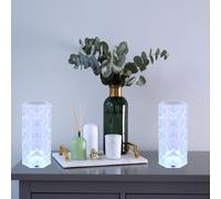 Lampada da Tavolo Lampada Lato Cristalli LED Regolatore Touch Batteria 2er Set [EEK: Inaditato]
