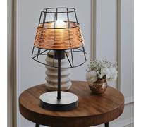 Lampada da Tavolo Lampada Sala Pranzo Rattan Griglia Nero 1 Luci Alteyya 35cm [EEK: Inaditato]
