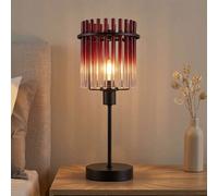 Lampada da Tavolo Lampadario Camera Letto Rosso Chiaro Bacchette Vetro LED H [EEK: E]