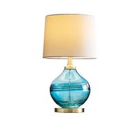 Lampada da tavolo Lampade da tavolo blu Lampade da comodino in vetro con paralume in tessuto Fissaggio Tavolo da comodino for comodino for Home Office Cafe Restaurant, 23.2 "H Lampada da tavolo a LED