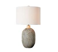 Lampada da tavolo Lampade da tavolo retrò Lampade da comodino in legno con paralume in tessuto Lampade da comodino concise for home office Cafe Restaurant Nightlight, 22.5 "H Lampada da tavolo a LED