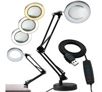 Lampada da tavolo LED 8W CCT da disegno 3x lente di ingrandimento in vetro LUCA