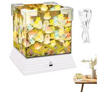 Lampada da tavolo LED a forma di , illuminazione a LED a cubo floreale, luce notturna da comodino, per coppia, famiglia, amici, ragazzo, camera da , casa e interni