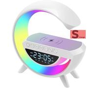 lampada da tavolo led atmosfera sveglia cassa bluetooth caricatore wireless