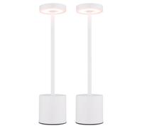 Lampada da tavolo LED bianca lampada da soggiorno lampada da comodino lampada da camera da letto, colori di luce regolabili, bianco caldo - bianco freddo, DxH 8 x 34,3 cm, set di 2