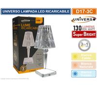 LAMPADA DA TAVOLO LED CON BATTERIA RICARICABILE 3in1 CAMBIA COLORE AUTONOMIA 12H [EEK: A++]