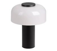 Lampade Da Tavolo Esterno Contemporaneo Ponente Acciaio Nero Vetro Bianco Led