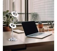 Lampada Da Tavolo LED Design In Cromo Con Anello Spot Strahler Per La Camera