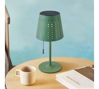 Lampada da tavolo LED e a energia solare Lindby Hilario, verde, ferro, batteria LINDBY