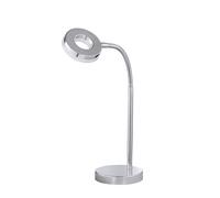 Lampada Da Tavolo LED In Cromo Con Interruttore A Filo Braccio Flessibile [EEK: F]
