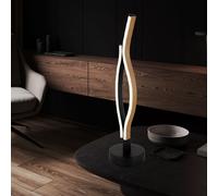 Lampada Da Tavolo LED In Legno E Metallo Nera H 47 Cm [EEK: Inaditato]