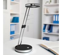 Lampada da tavolo LED MAULpuck, braccio telescopico, nero Maul