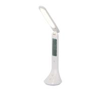 Lampada da tavolo LED orologio lampada da tavolo lampada da lettura lampada da tavolo dimmerabile calendario sveglia termometro, 4W 200lm bianco neutro, LxLxH 20x9,5x42,5 cm