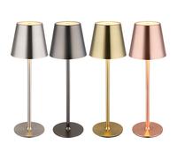 Lampada da tavolo LED per esterni regolabile in altezza lampada da tavolo touch dimmer luce di lettura batteria balcone, metallo, IP44, 3W 130Lm bianco caldo, DxH 11,2x47 cm Messing