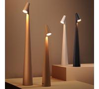 Lampada da tavolo LED portatile moderna, luce da lettura comodino dimmerabile con tocco, lampada da comodino minimalista, adatta per la decorazione della stanza, stile nordico, marrone 45 cm,33,5 cmAB