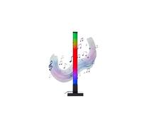 Lampada da tavolo LED RGB brillante | 50 cm di altezza | lampada da tavolo dimmerabile con sensore musicale e telecomando e luce frontale RGB | max. 65 lm | LED integrato | in alluminio/plastica nera