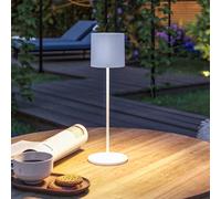 Lampada da tavolo LED ricaricabile Paulmann Tuni, bianca, plastica, IP44 Paulmann