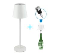Lampada da tavolo Led touch Alba Bianca 1,2W portatile e da bottiglia a batteria ricaricabile USB Novaline