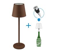 Lampada da tavolo Led touch Alba Corten 1,2W portatile e da bottiglia a batteria ricaricabile USB Novaline