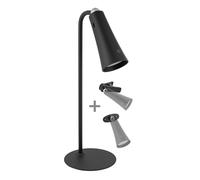 Lampada da tavolo Led touch Tensai 3W Nera portatile a batteria ricaricabile USB Type-C Bianco neutro 4000K Novaline