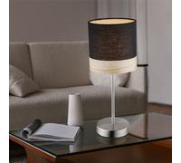 Lampada da Tavolo Legno per Leggere Cavo Interruttore Luce Nero Braun Tessuto [EEK: Non valutato]