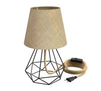 Lampada da tavolo LEKA switch paralume in canapa naturale struttura a forma di