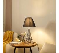 Lampada da tavolo Lindby Croia, nero, metallo, Ø 28 cm, E27 LINDBY